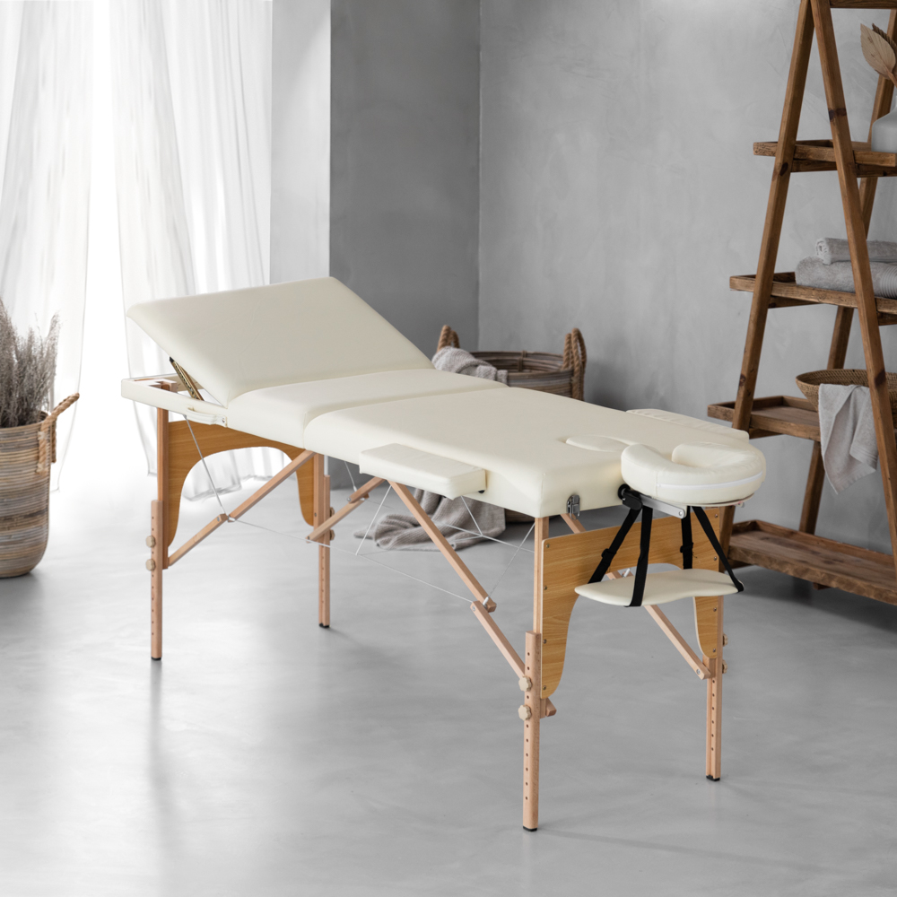 Massage Bed – 3-Section Deluxe – Beige