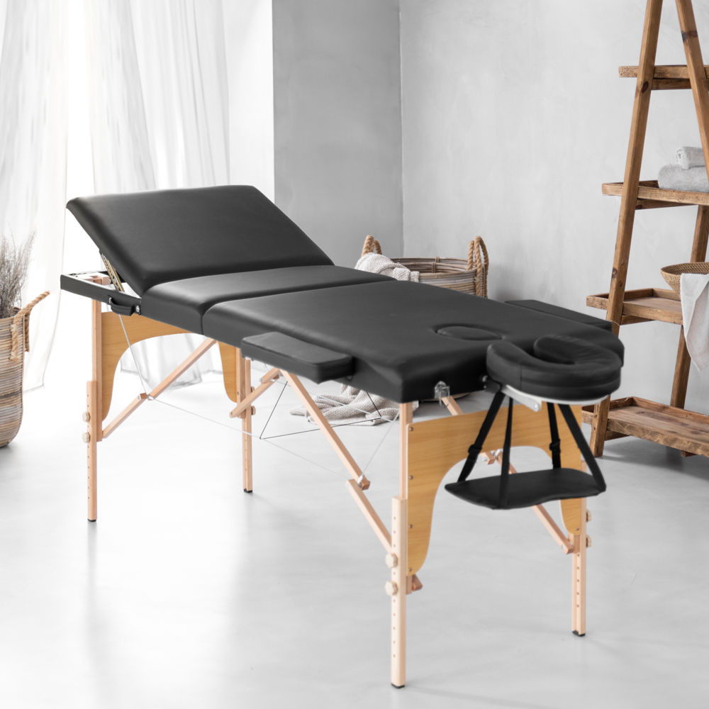 Massage Bed – 3-Section Deluxe – Black