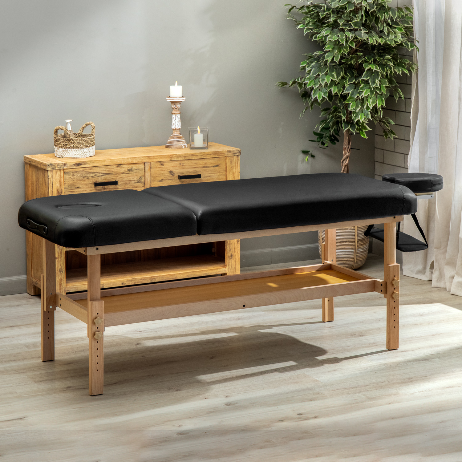 Spa Massage Bed – 2-Section – Black